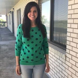Green and blue polka dot old navy sweater